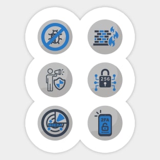 Cybersecurity Technical Controls Icons Sticker